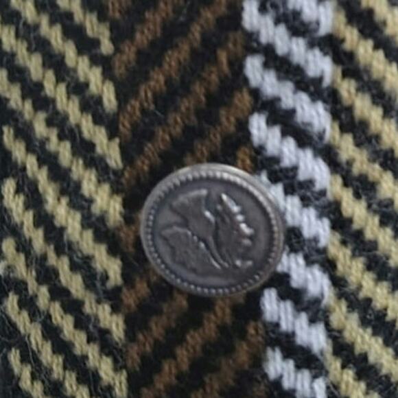 70s Striped Tread Design Fitted Single Breasted Blazer Outside Pockets SZ Small - Picture 9 of 9